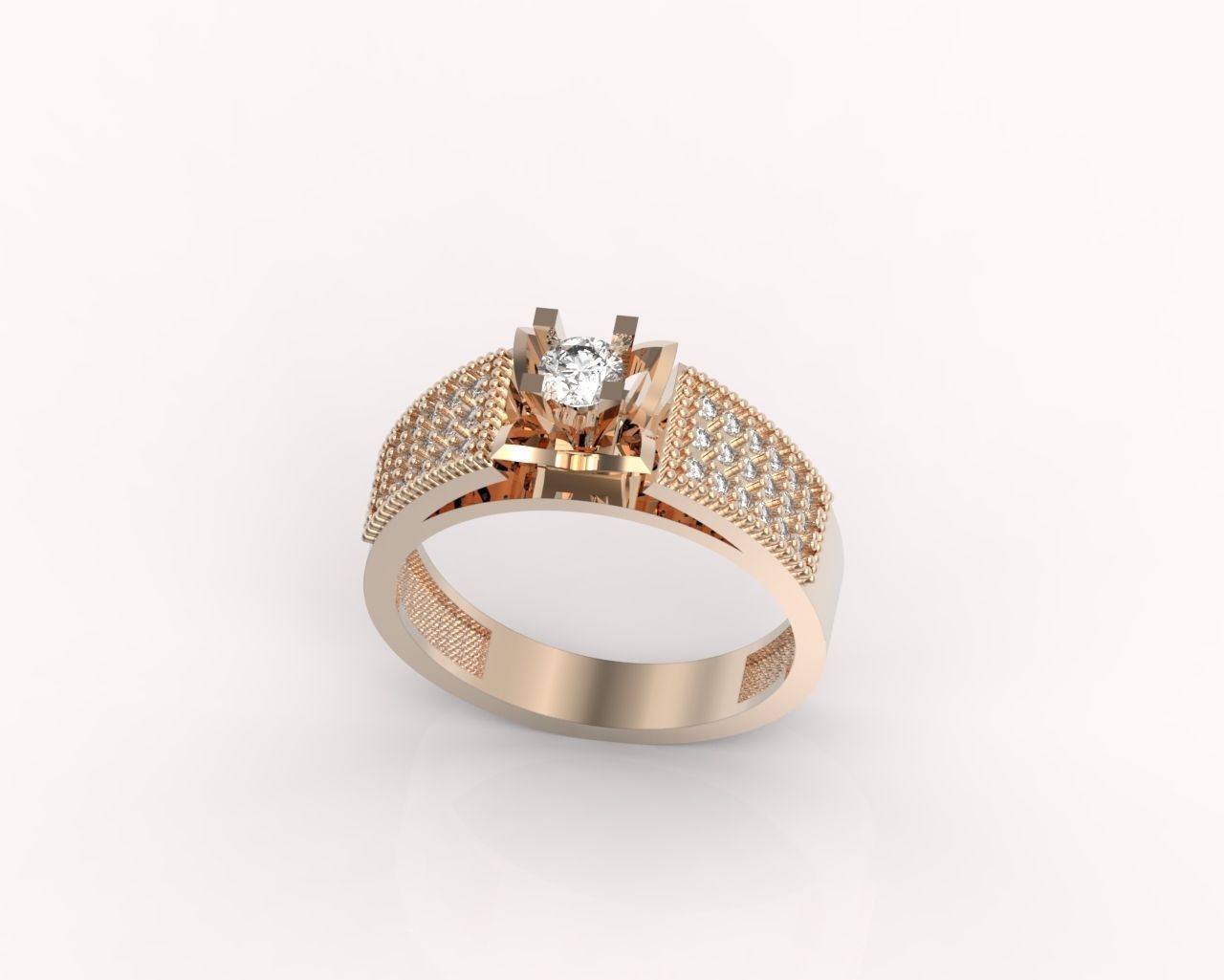 stylish ring with stones 3D print model_6