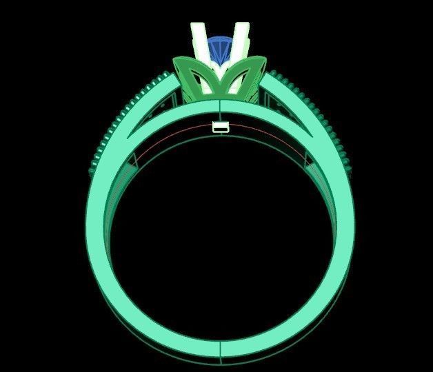 stylish ring with stones 3D print model_33