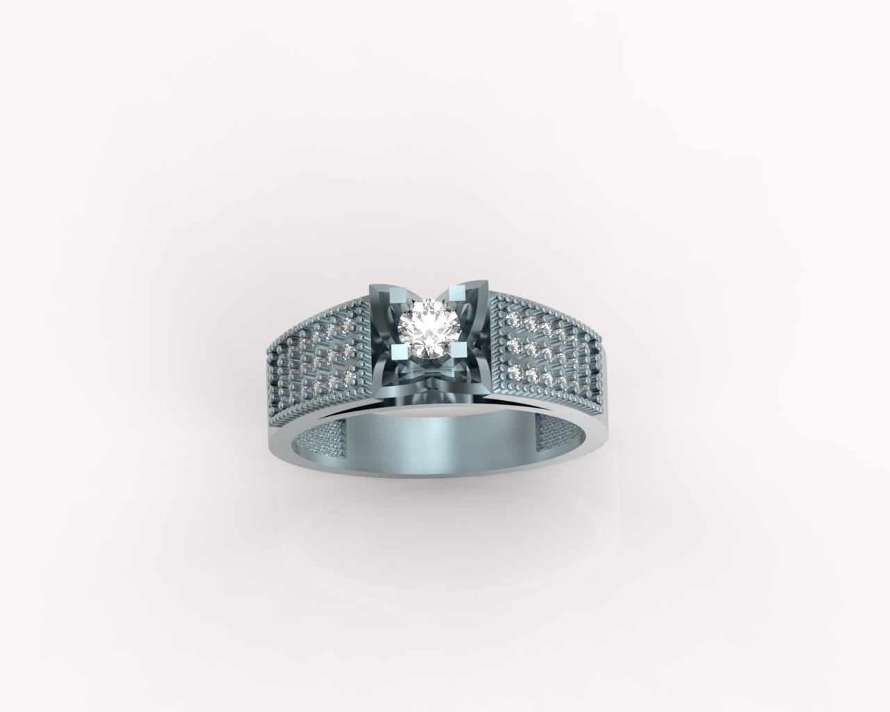 stylish ring with stones 3D print model_13