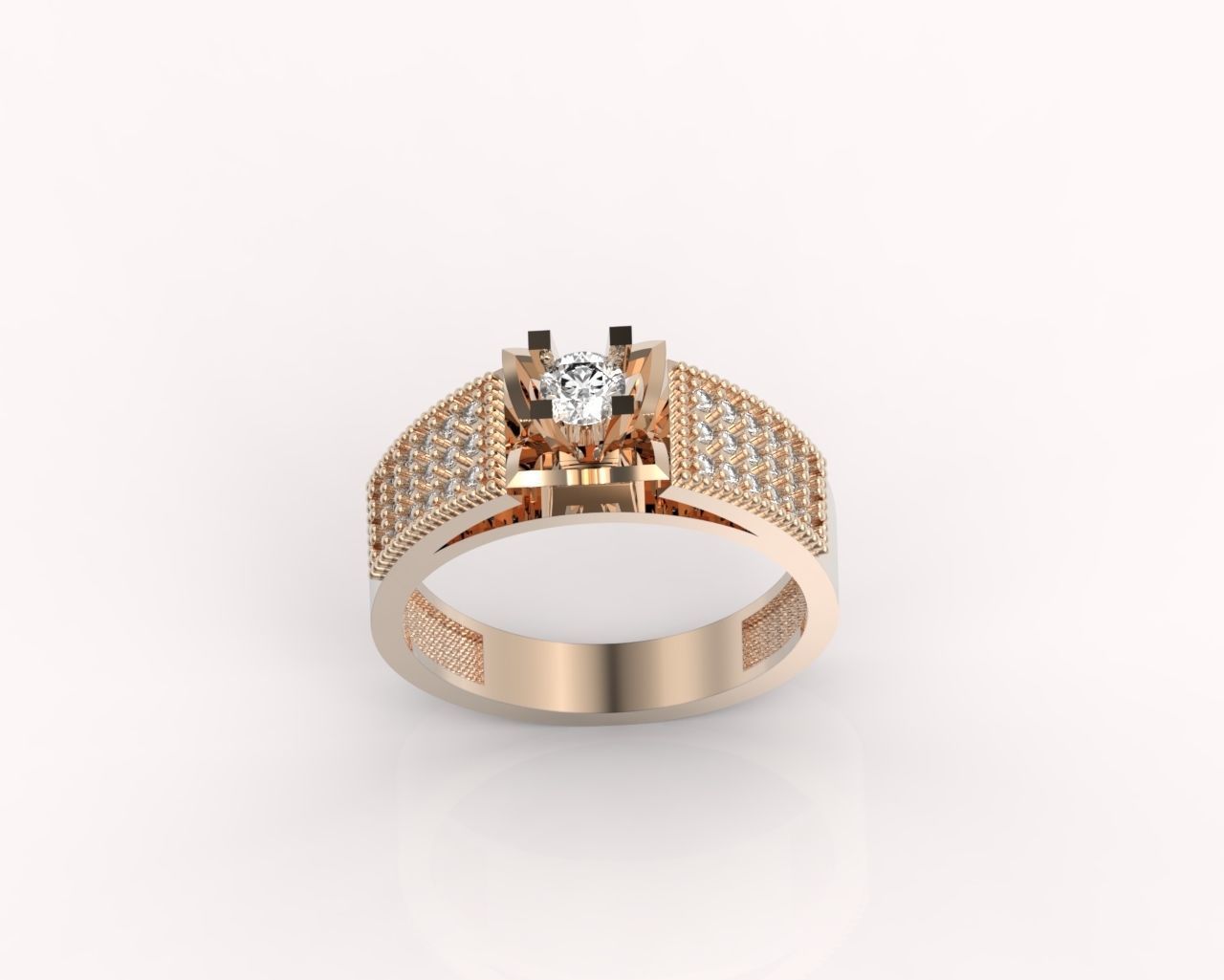 stylish ring with stones 3D print model_9