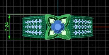 stylish ring with stones 3D print model_28