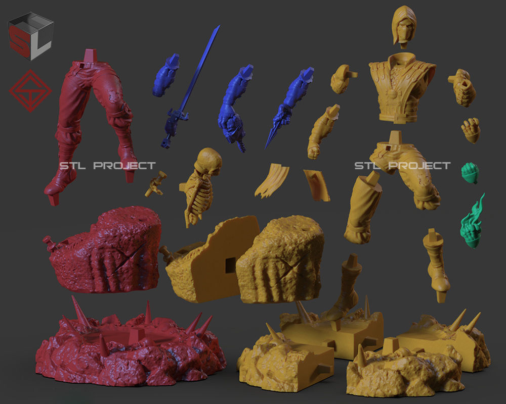 Hanzo scorpion statue 3D print model_4