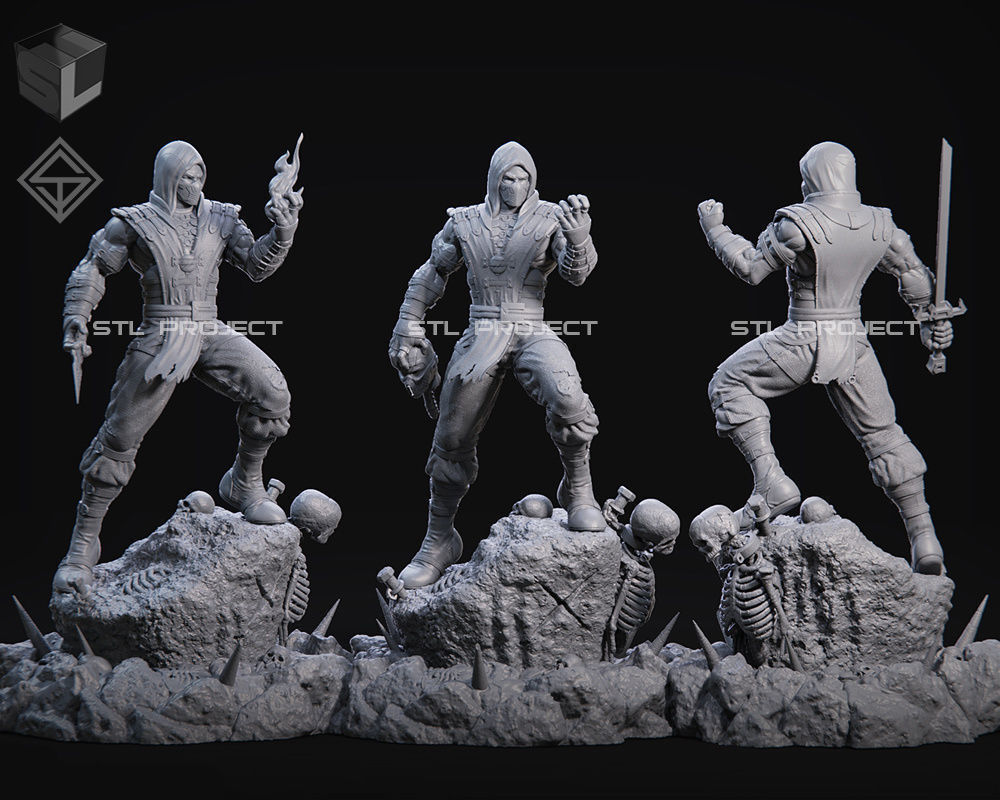 Hanzo scorpion statue 3D print model_3