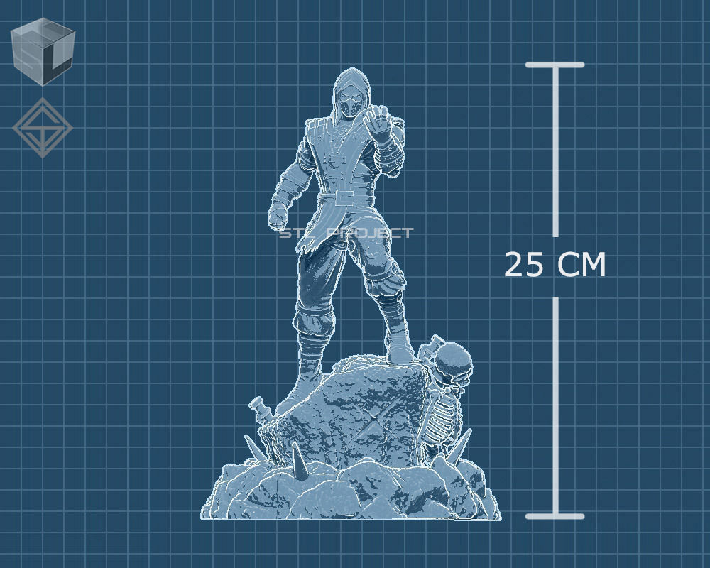 Hanzo scorpion statue 3D print model_5