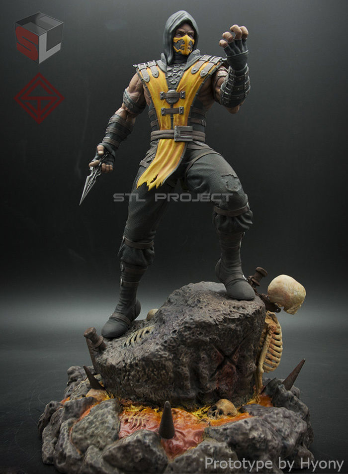 Hanzo scorpion statue 3D print model_1