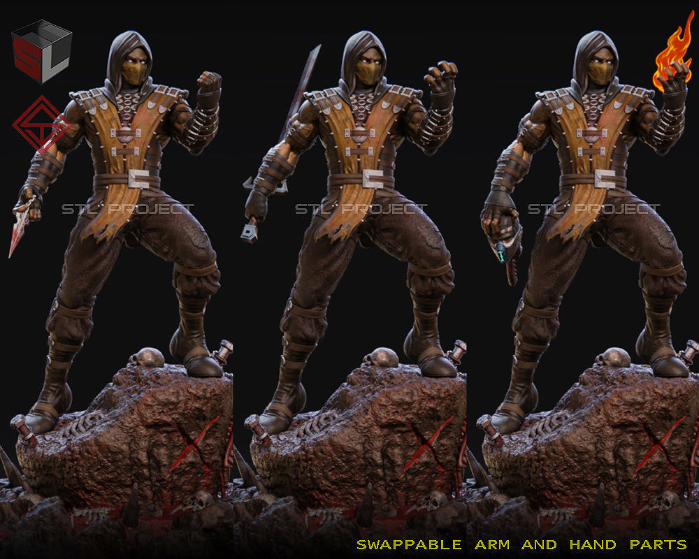 Hanzo scorpion statue 3D print model_2