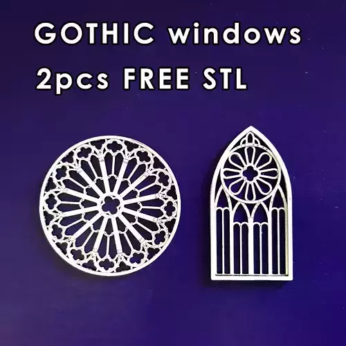 Gothic windows 2 PCS Free 3D model