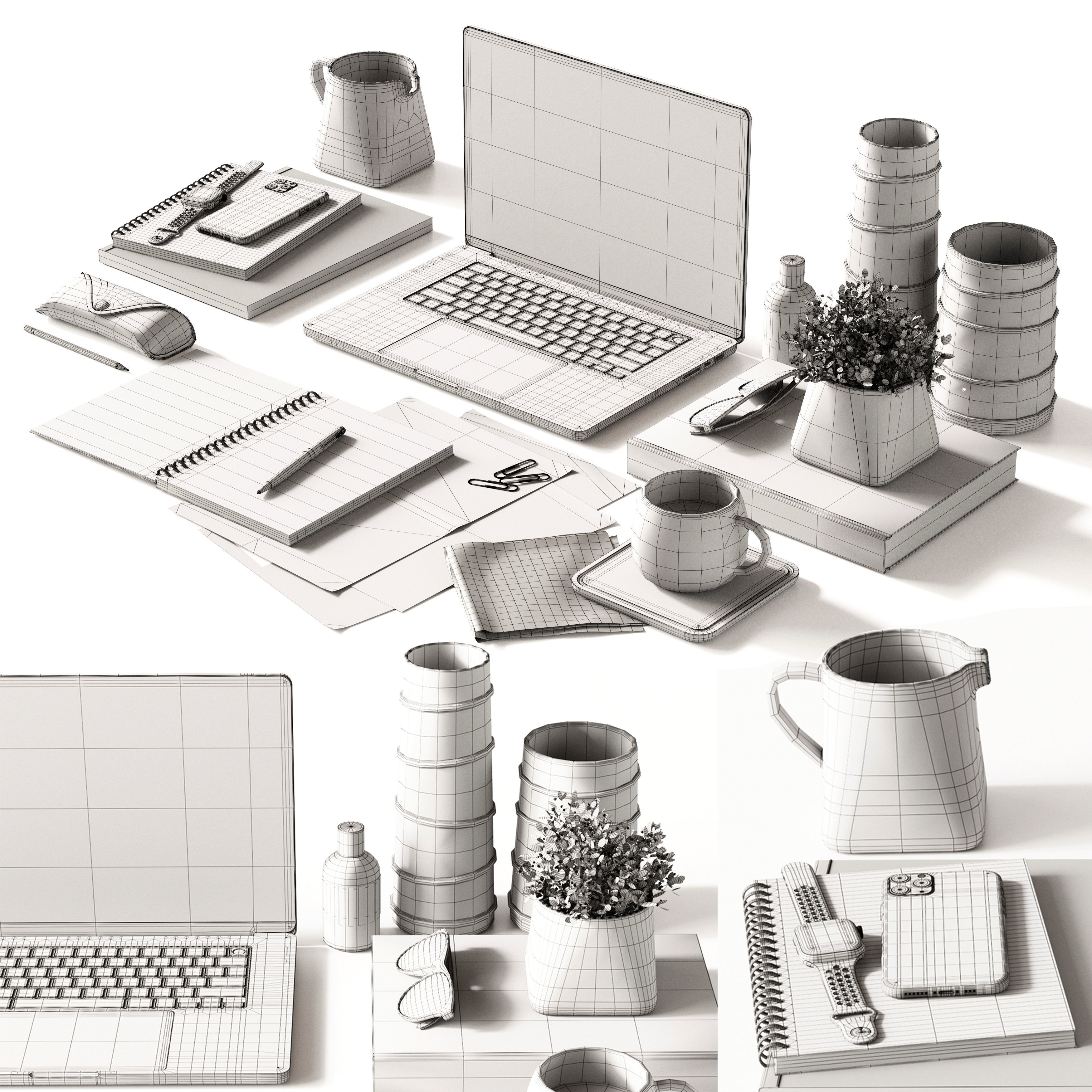 Workspace composition 3D model_7