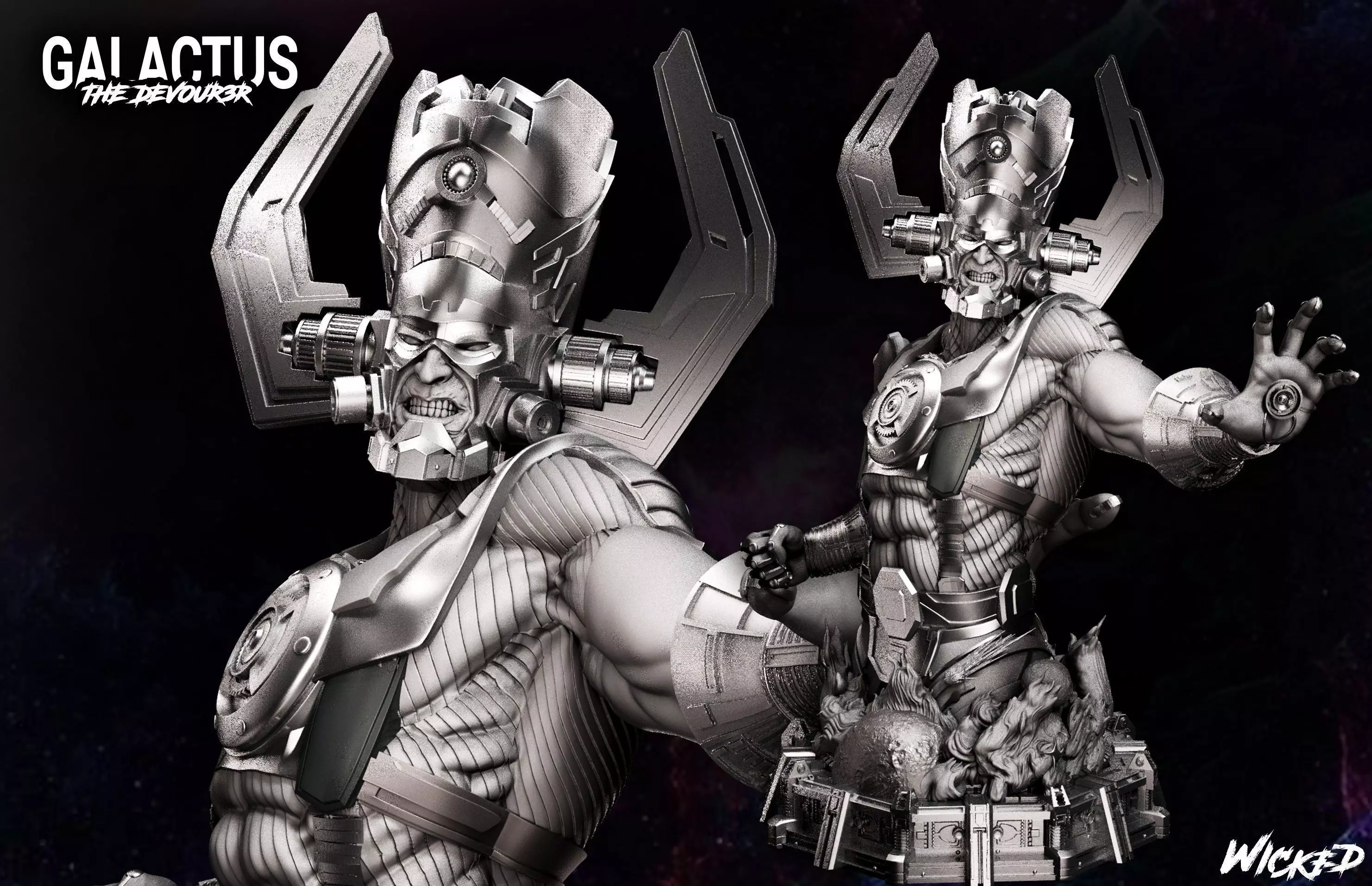 Wicked Marvel Galactus Bust 3D print model 3D print model