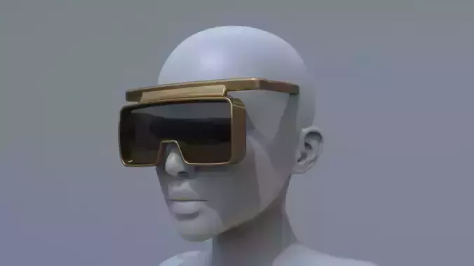 Fashion sci fi sun glasses mask 3D model