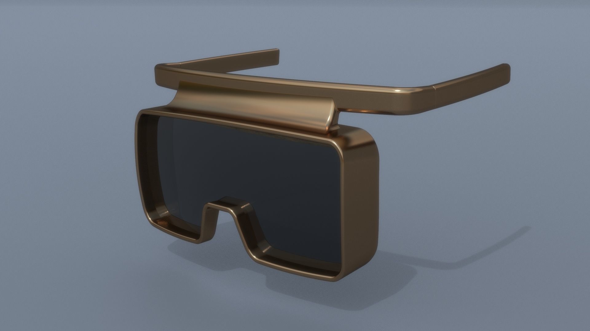 Fashion sci fi sun glasses mask 3D model_3