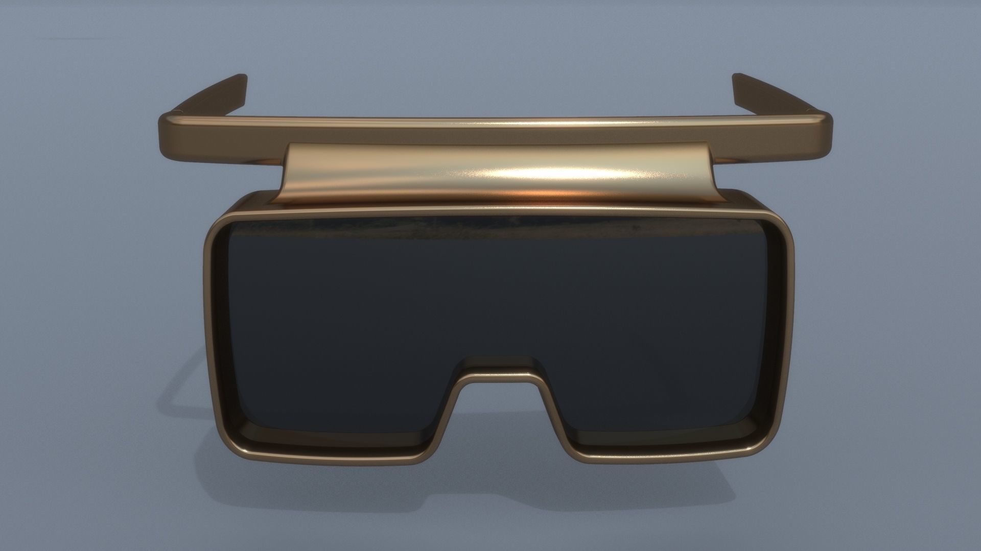 Fashion sci fi sun glasses mask 3D model_5