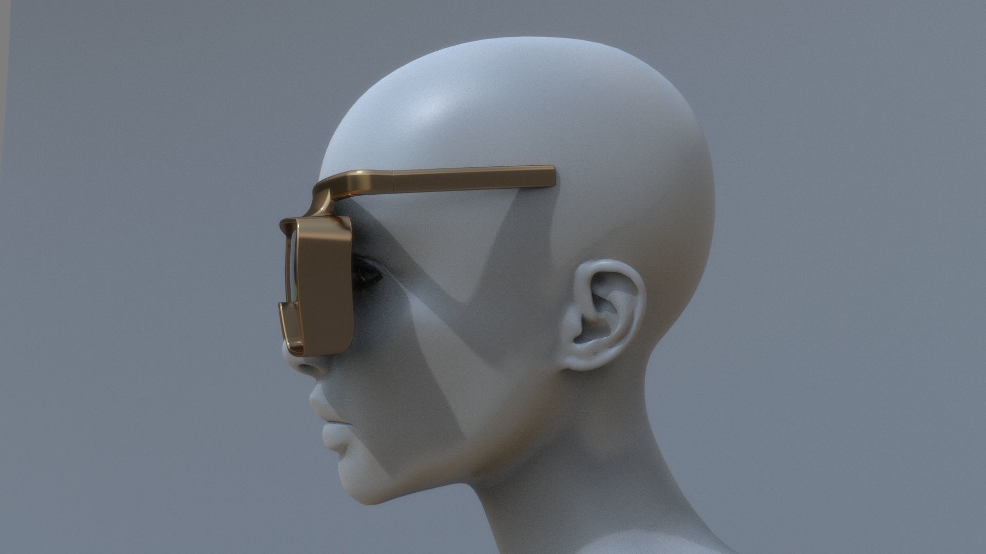 Fashion sci fi sun glasses mask 3D model_1