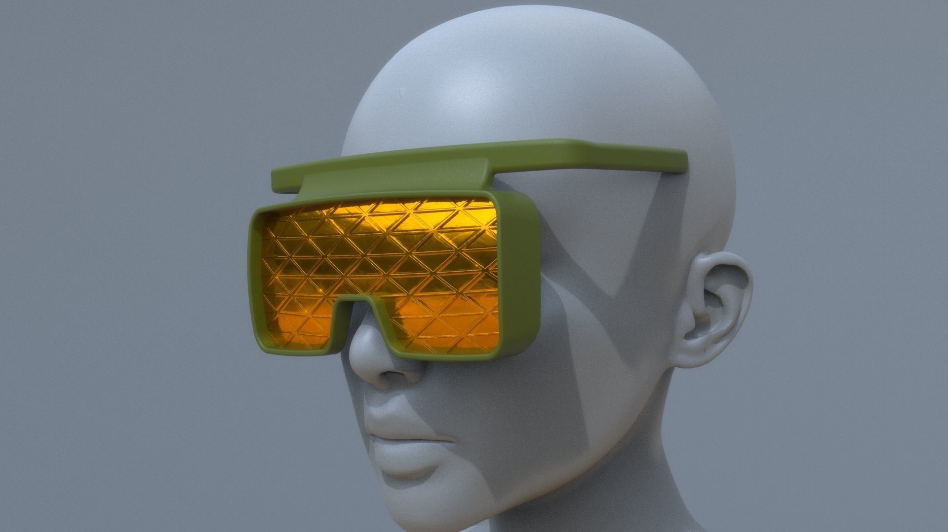 Fashion sci fi sun glasses mask 3D model_11