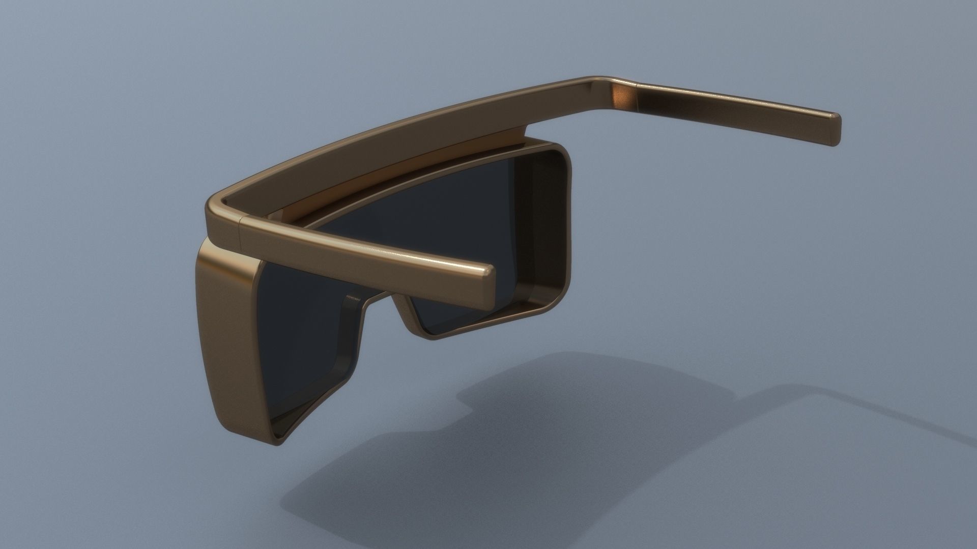 Fashion sci fi sun glasses mask 3D model_4