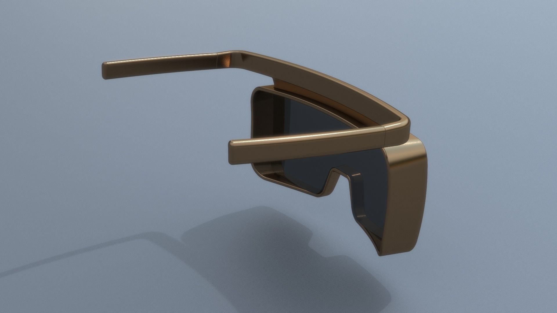 Fashion sci fi sun glasses mask 3D model_6