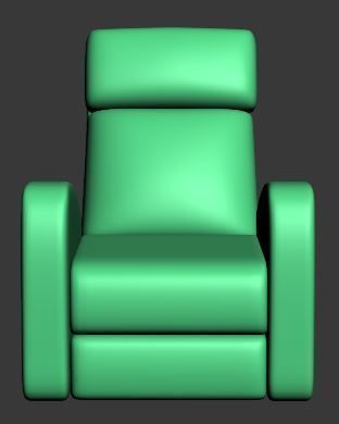 Armchair recliner chair Low-poly 3D model_6