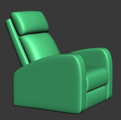 Armchair recliner chair Low-poly 3D model_8