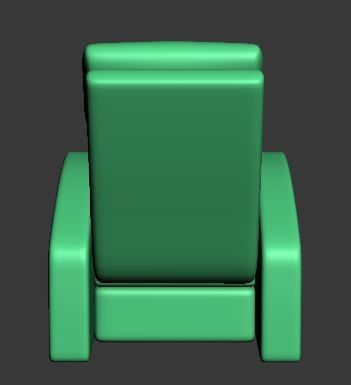 Armchair recliner chair Low-poly 3D model_11
