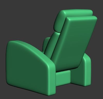 Armchair recliner chair Low-poly 3D model_12