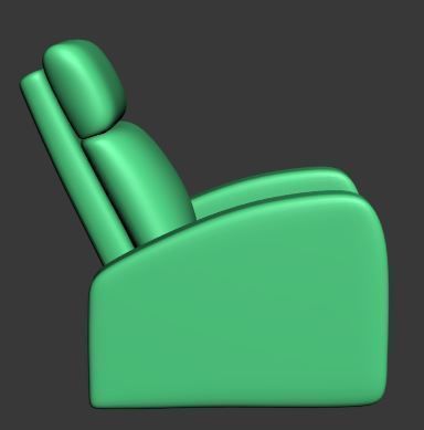 Armchair recliner chair Low-poly 3D model_9