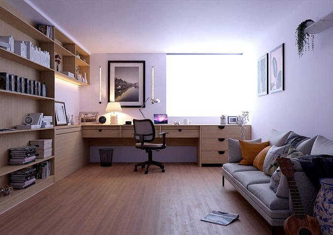 Office Scene 01 Low-poly 3D model