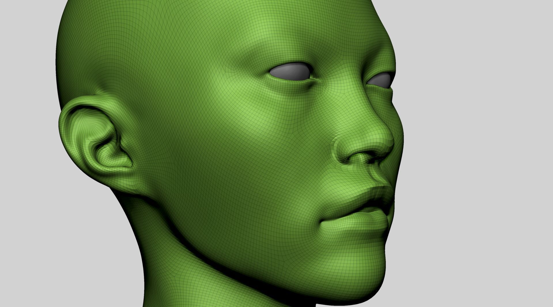 Asian Female Head A 3D model_13