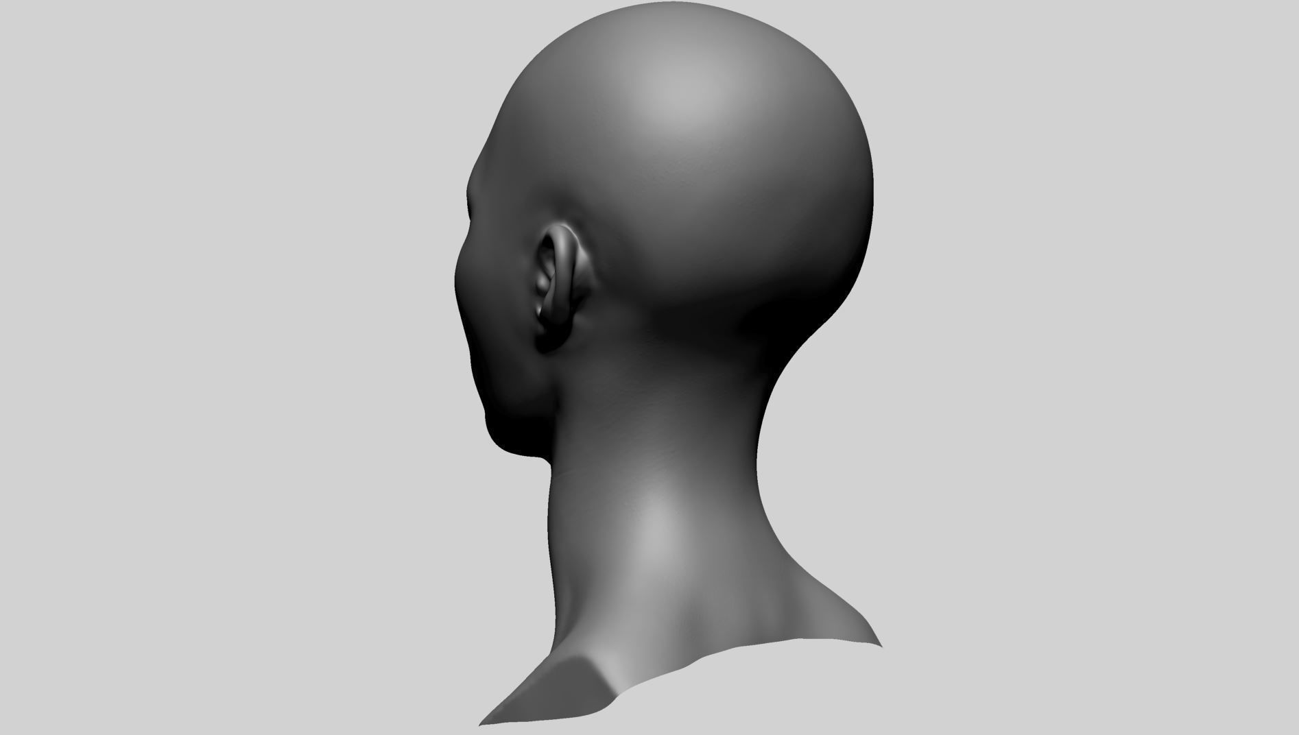 Asian Female Head A 3D model_5