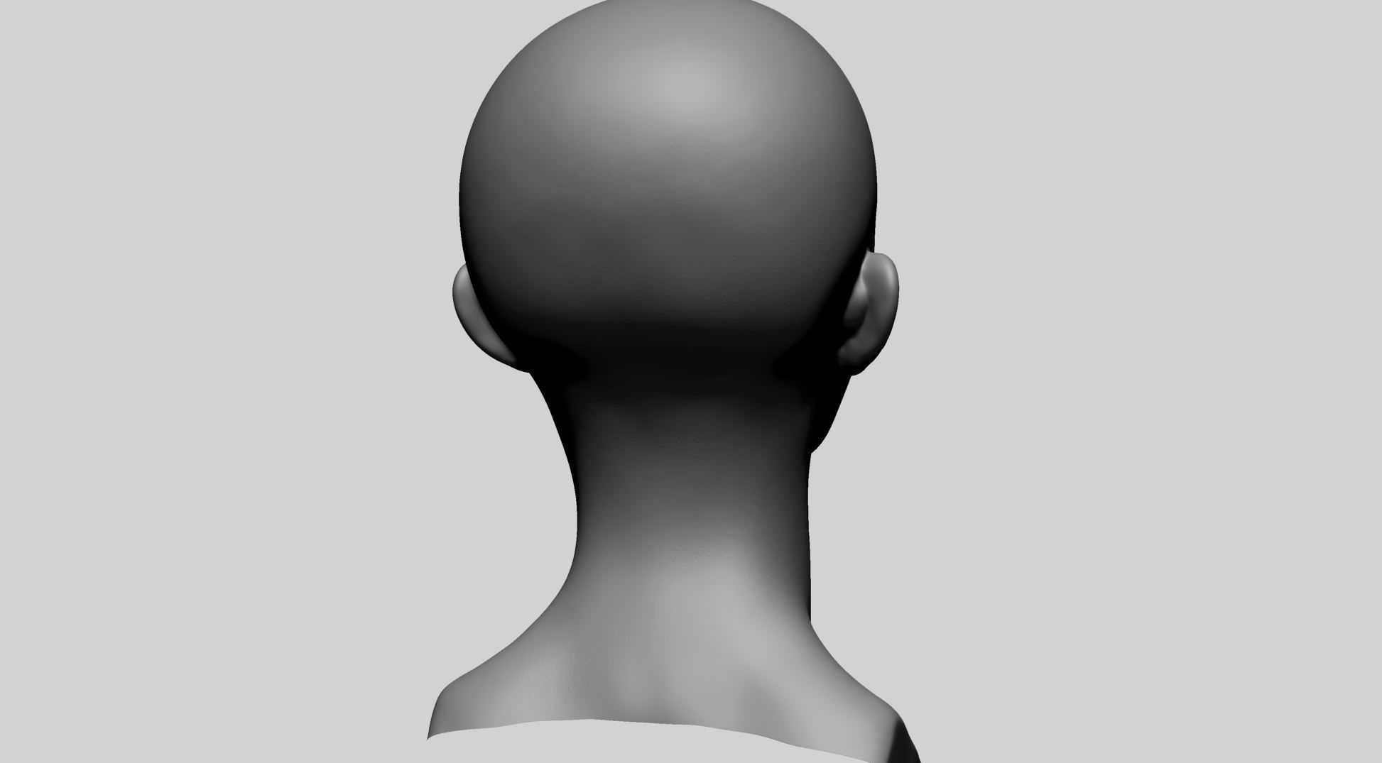 Asian Female Head A 3D model_3