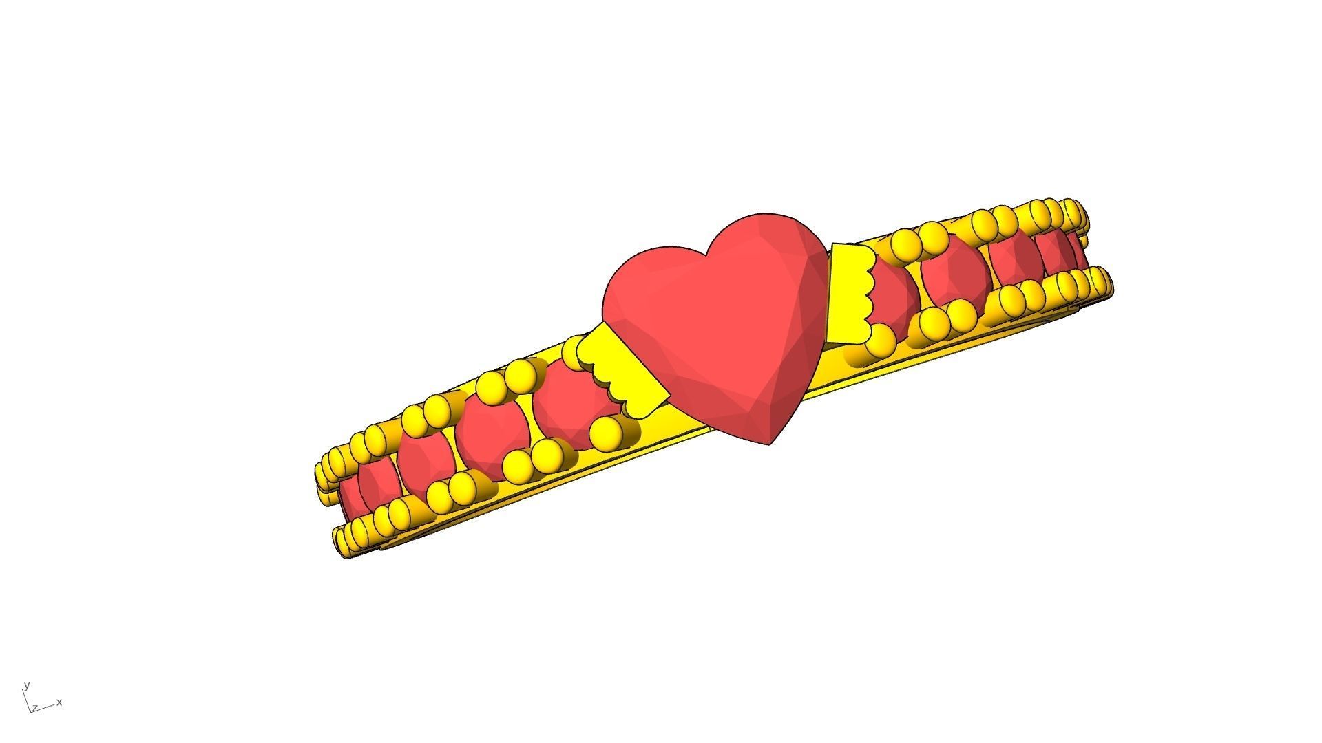 heart engagement  solitaire  ring stl verified  3D print model_3