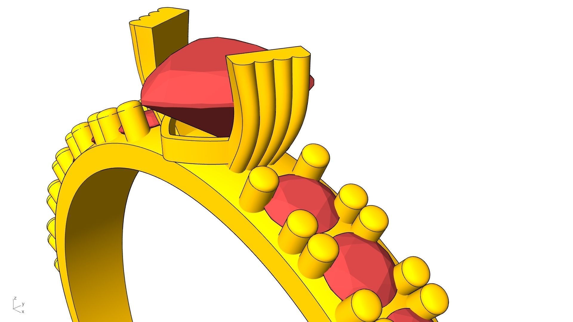 heart engagement  solitaire  ring stl verified  3D print model_12