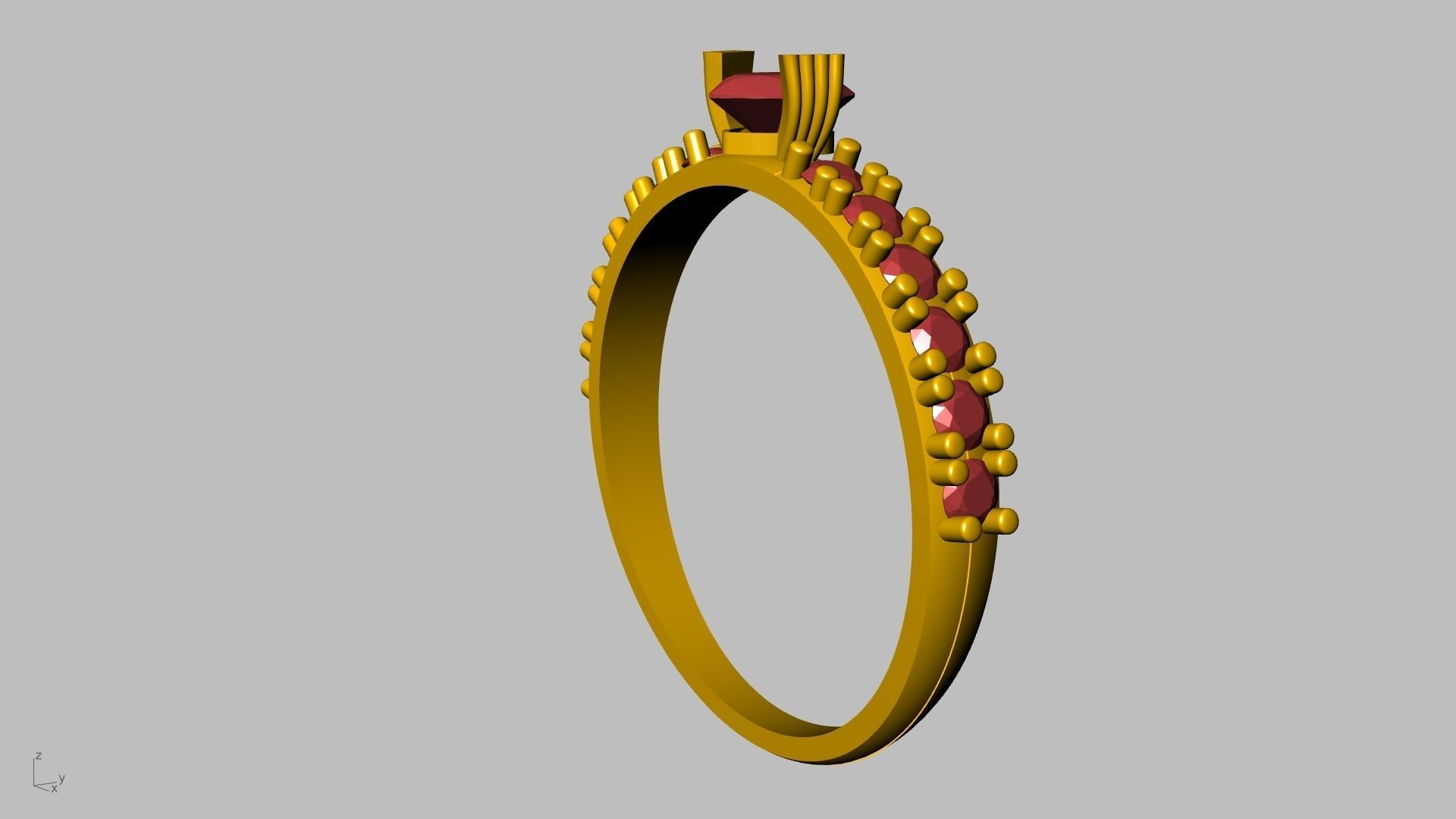 heart engagement  solitaire  ring stl verified  3D print model_18