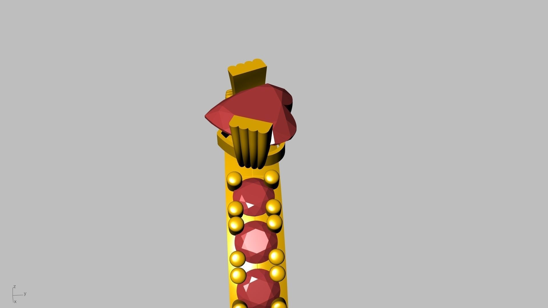 heart engagement  solitaire  ring stl verified  3D print model_16