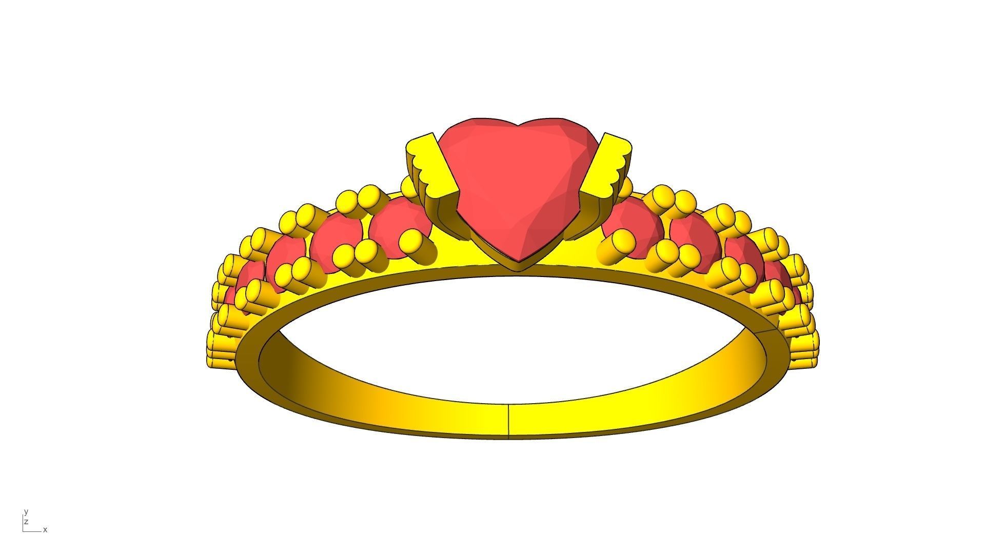 heart engagement  solitaire  ring stl verified  3D print model_2