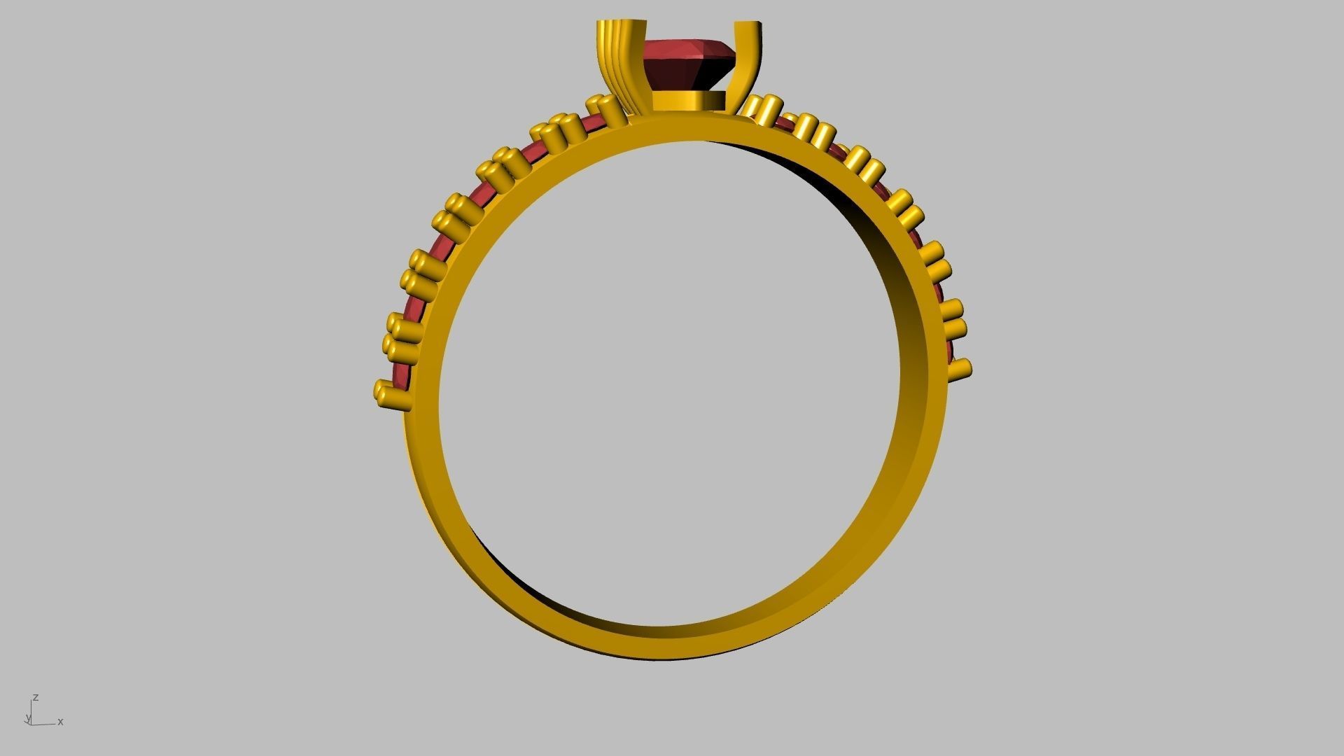 heart engagement  solitaire  ring stl verified  3D print model_17