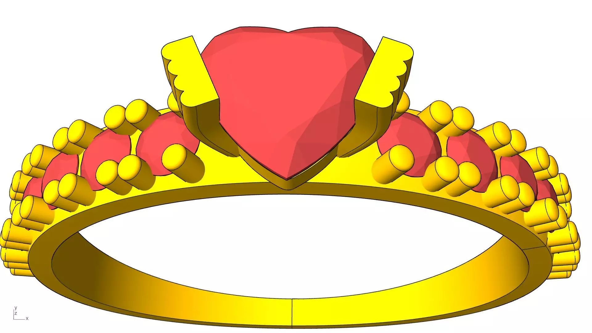 heart engagement  solitaire  ring stl verified  3D print model_0