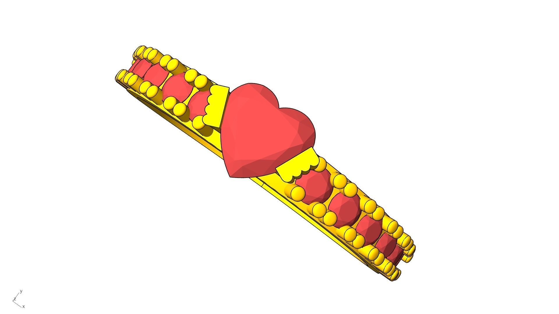 heart engagement  solitaire  ring stl verified  3D print model_8