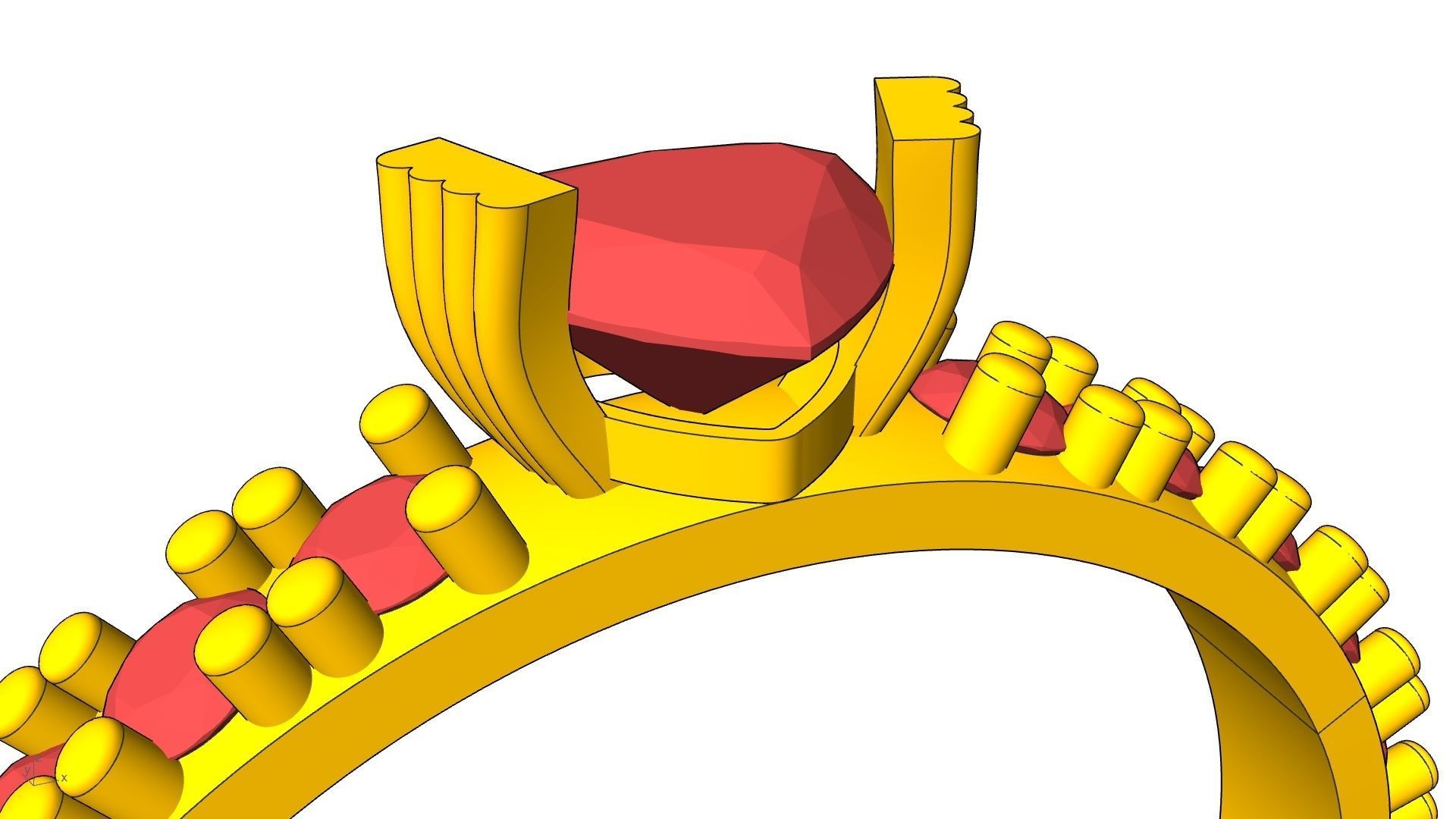 heart engagement  solitaire  ring stl verified  3D print model_11