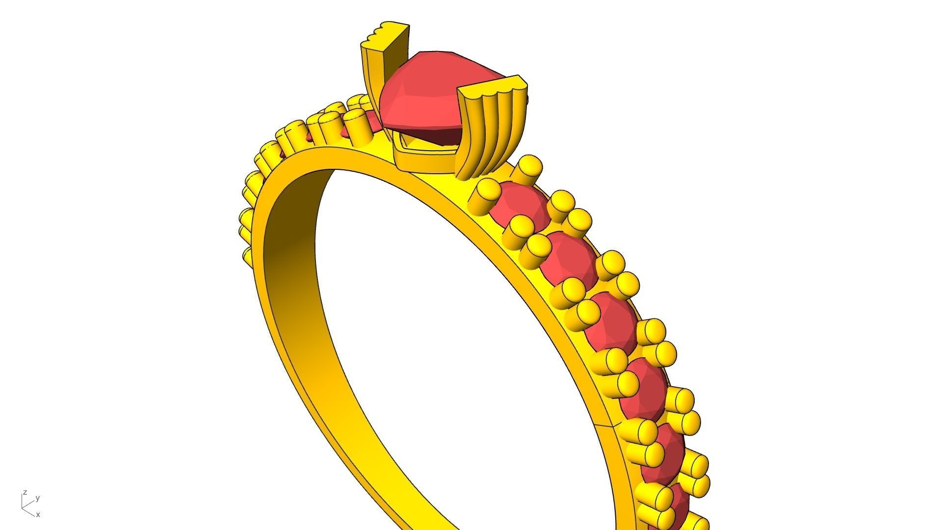 heart engagement  solitaire  ring stl verified  3D print model_6