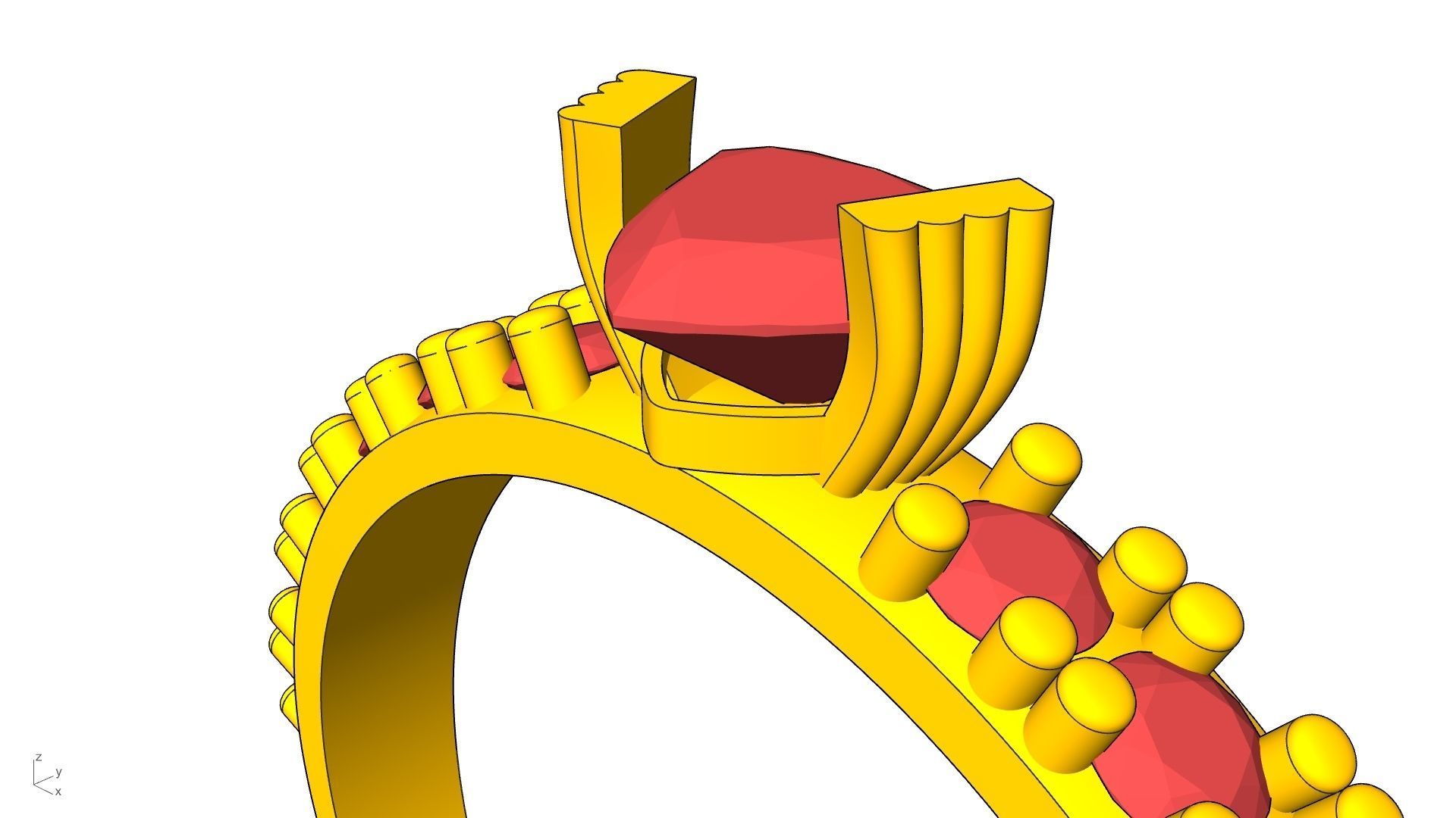 heart engagement  solitaire  ring stl verified  3D print model_13