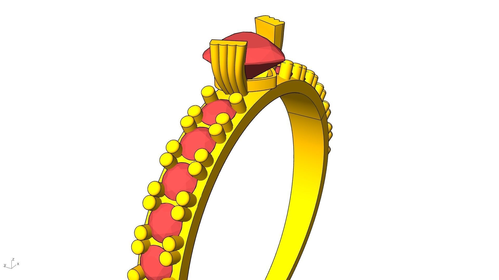 heart engagement  solitaire  ring stl verified  3D print model_5