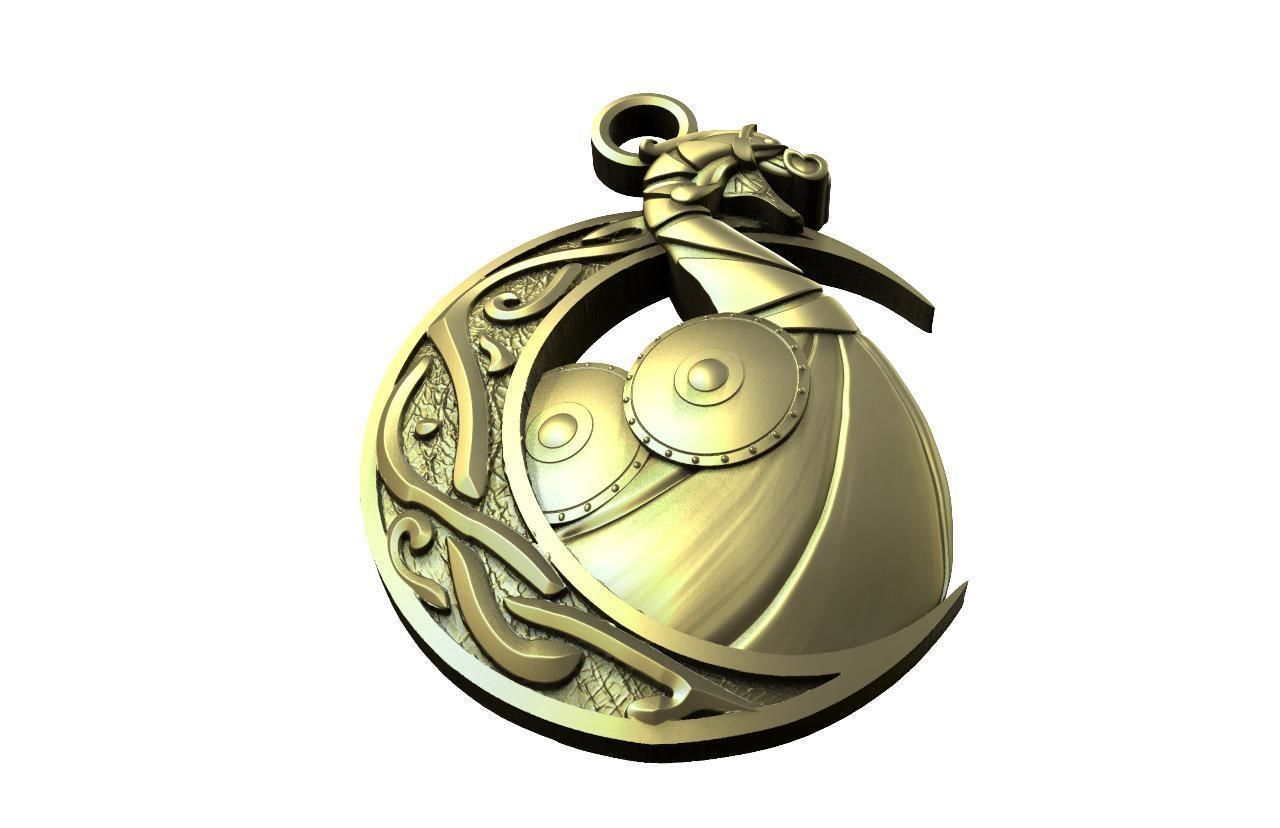 Viking ship pendant 3D print model_3