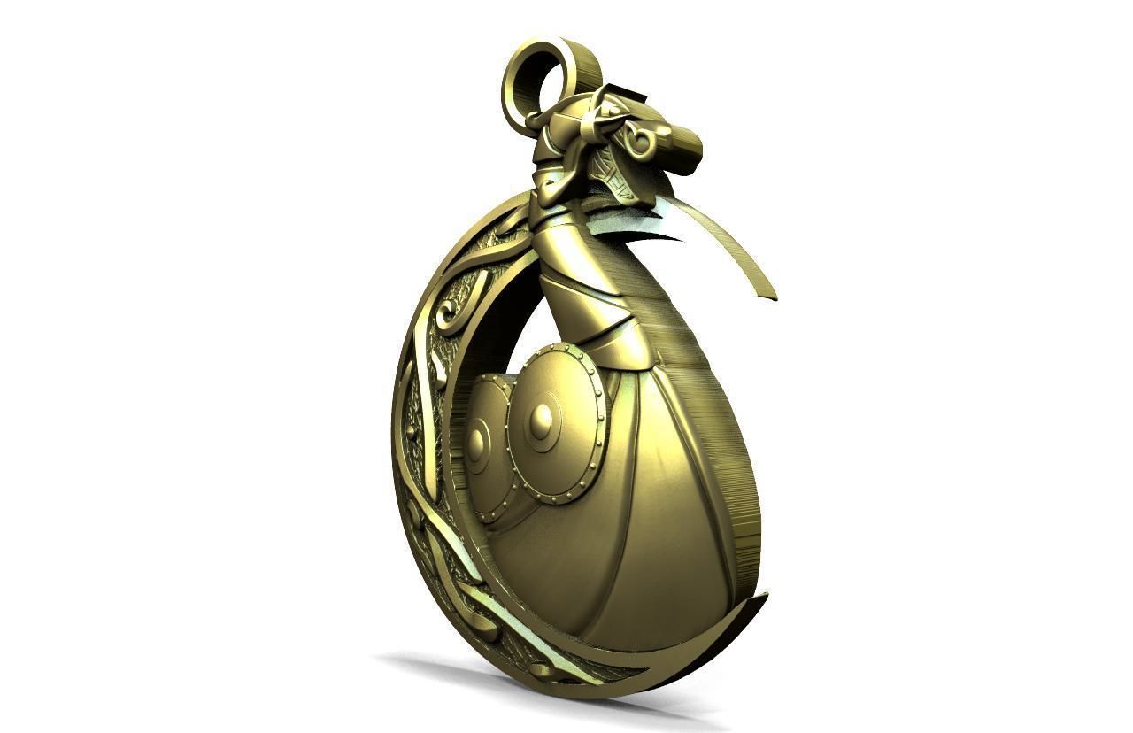 Viking ship pendant 3D print model_1
