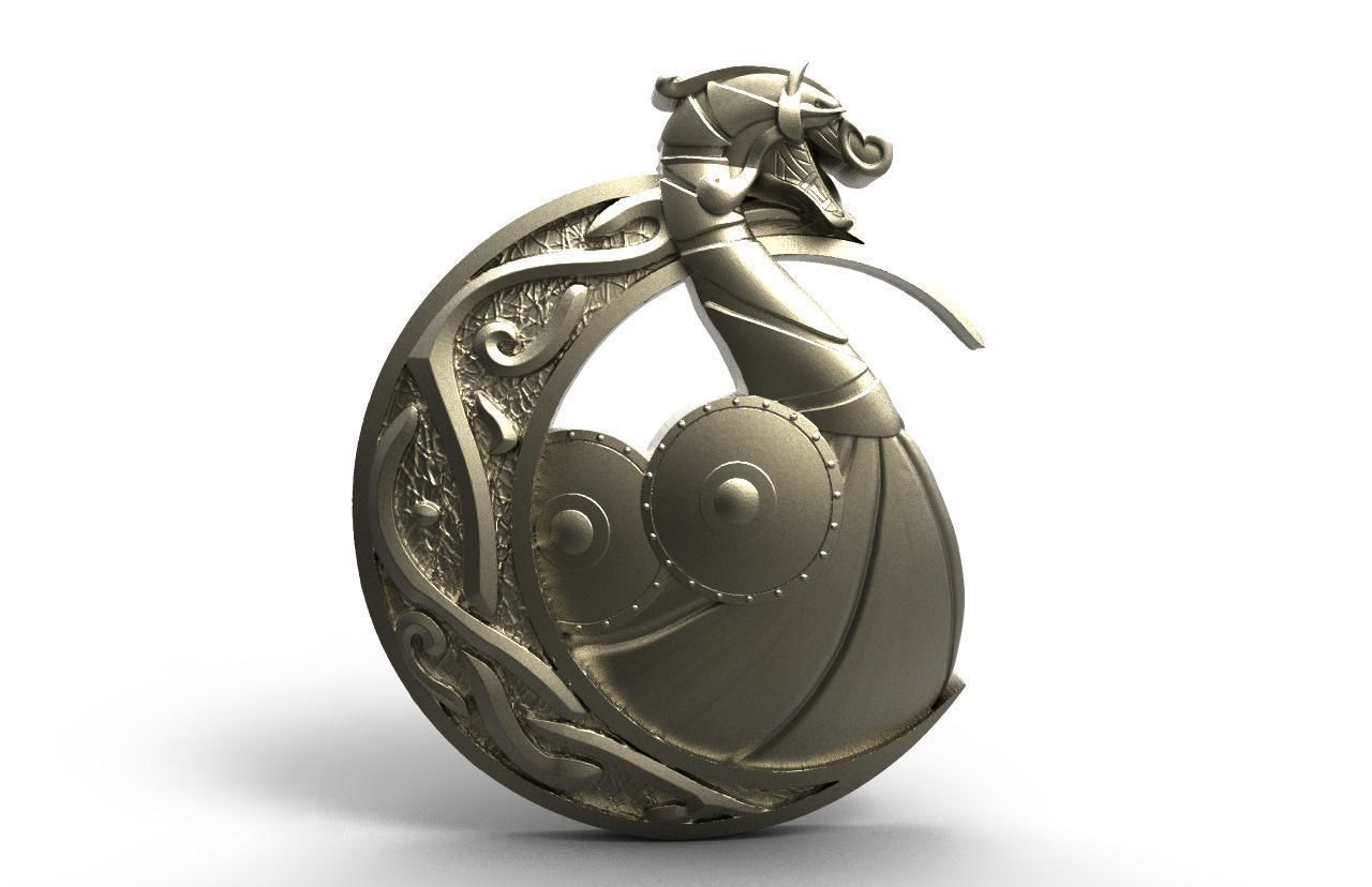 Viking ship pendant 3D print model_6