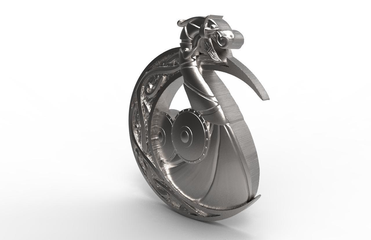 Viking ship pendant 3D print model_5