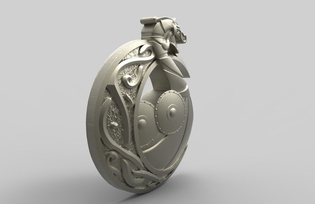 Viking ship pendant 3D print model_7