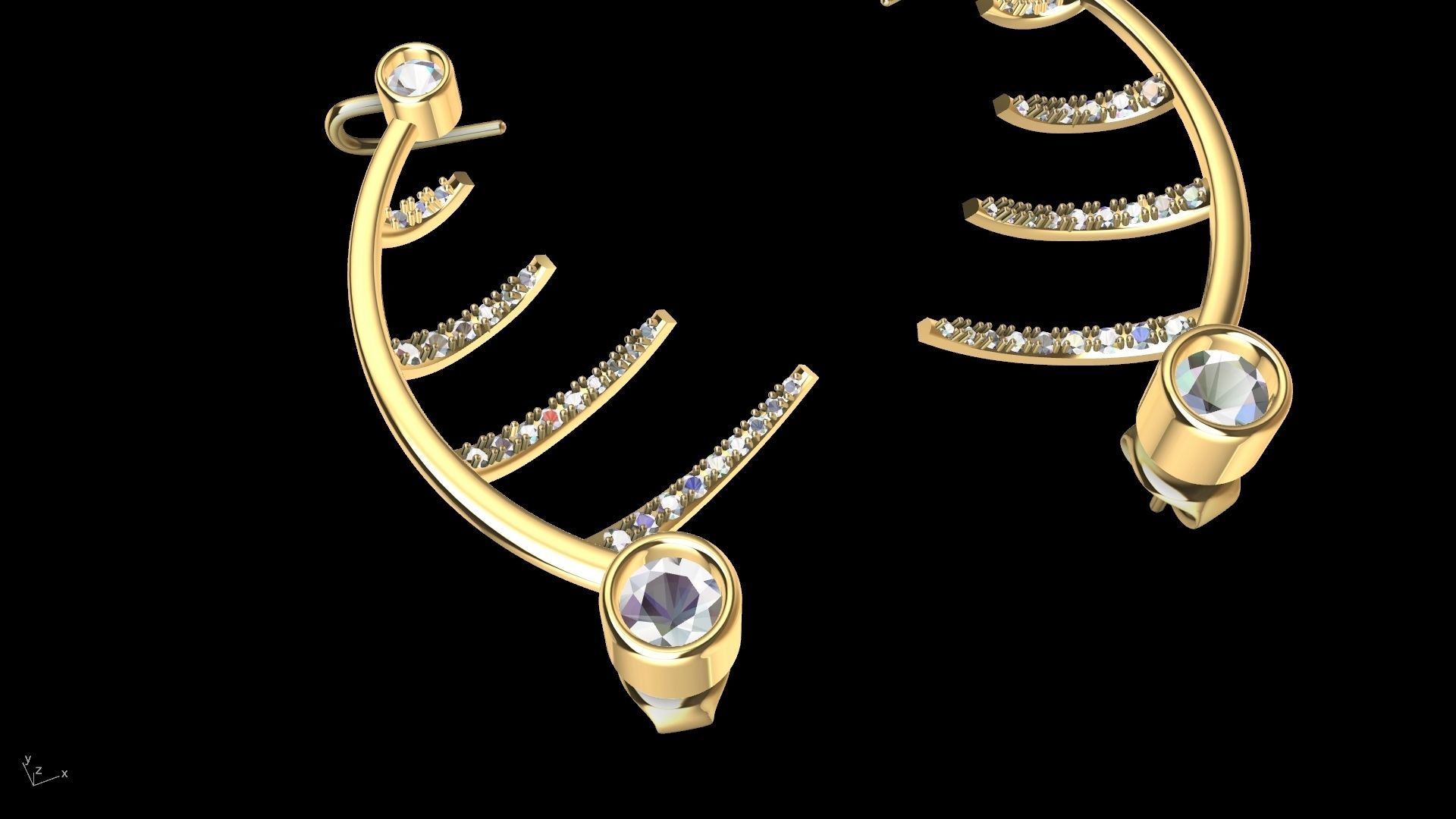 harp earrings stl verified 3D print model_10