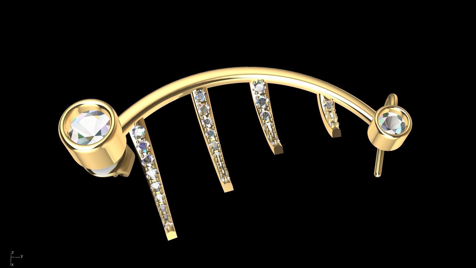 harp earrings stl verified 3D print model_14