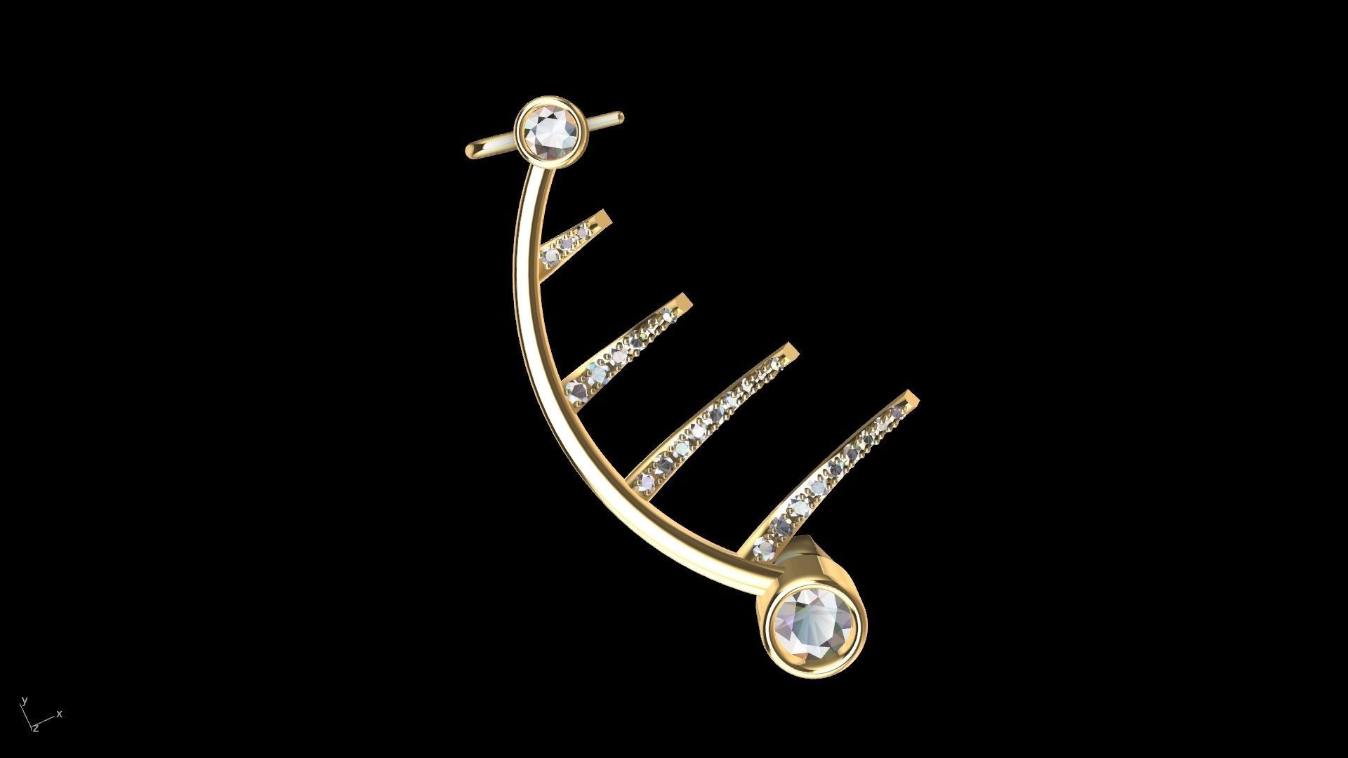 harp earrings stl verified 3D print model_11