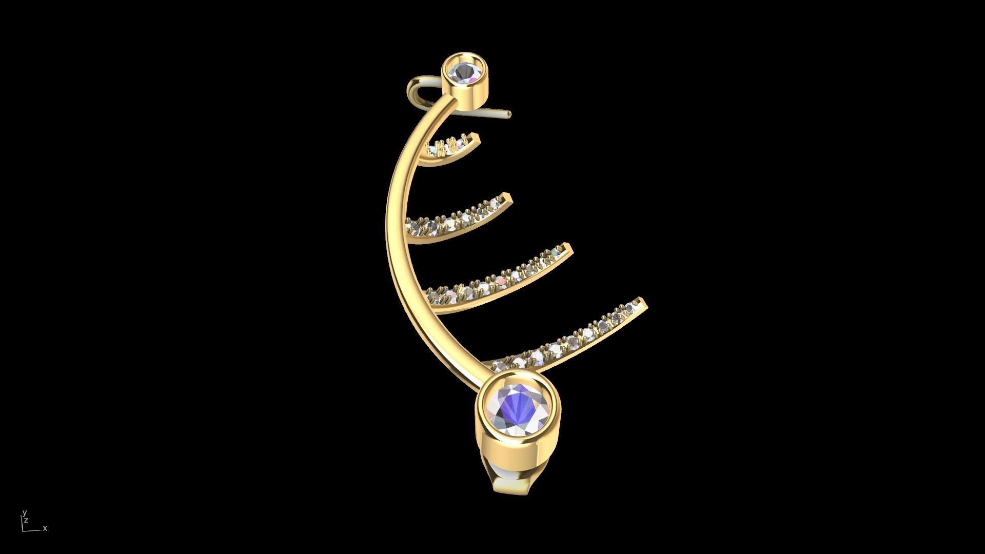 harp earrings stl verified 3D print model_15